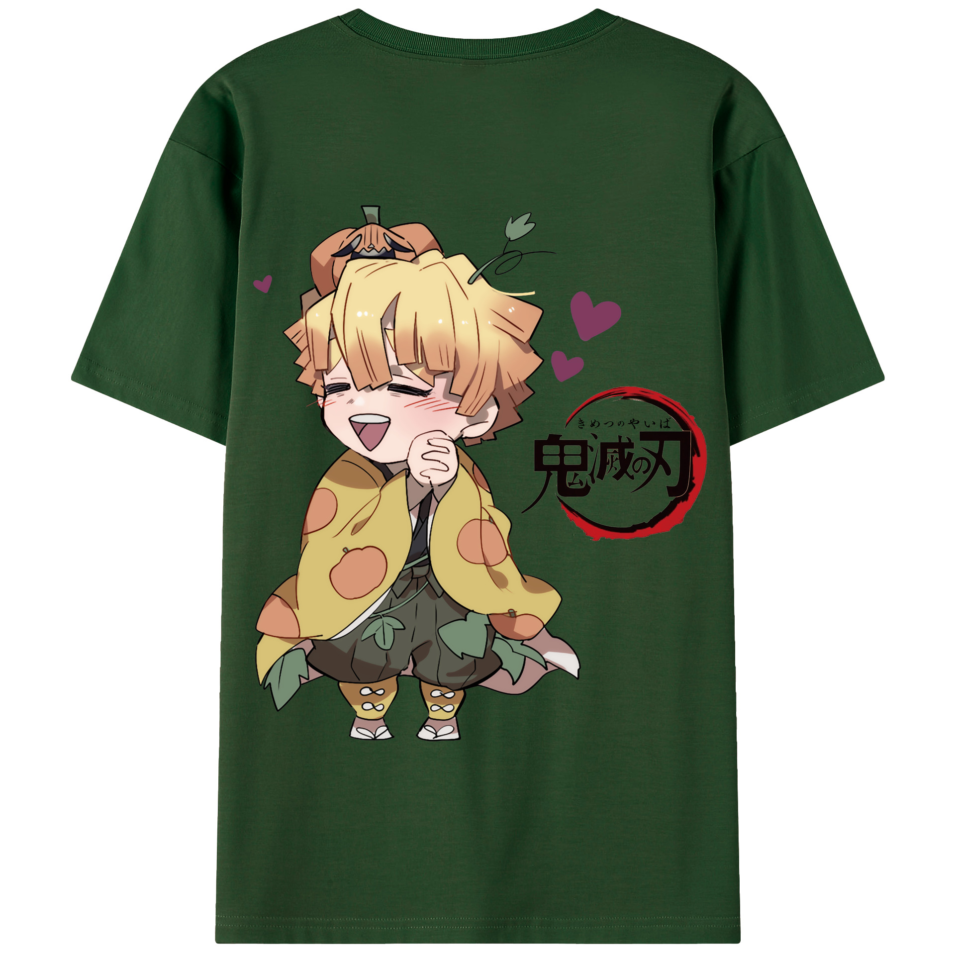 （画像用） 鬼滅の刃（きめつのやいば）我妻 善逸／あがつま ぜんいつ Agatsuma Zenitsu 綿100％半袖Tシャツ（背面プリント）